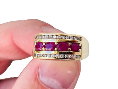 9ct Gold Ruby & Diamond Ring