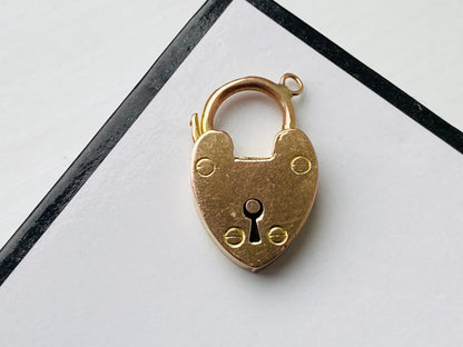 Antique 9ct Gold Heart Padlock Clasp