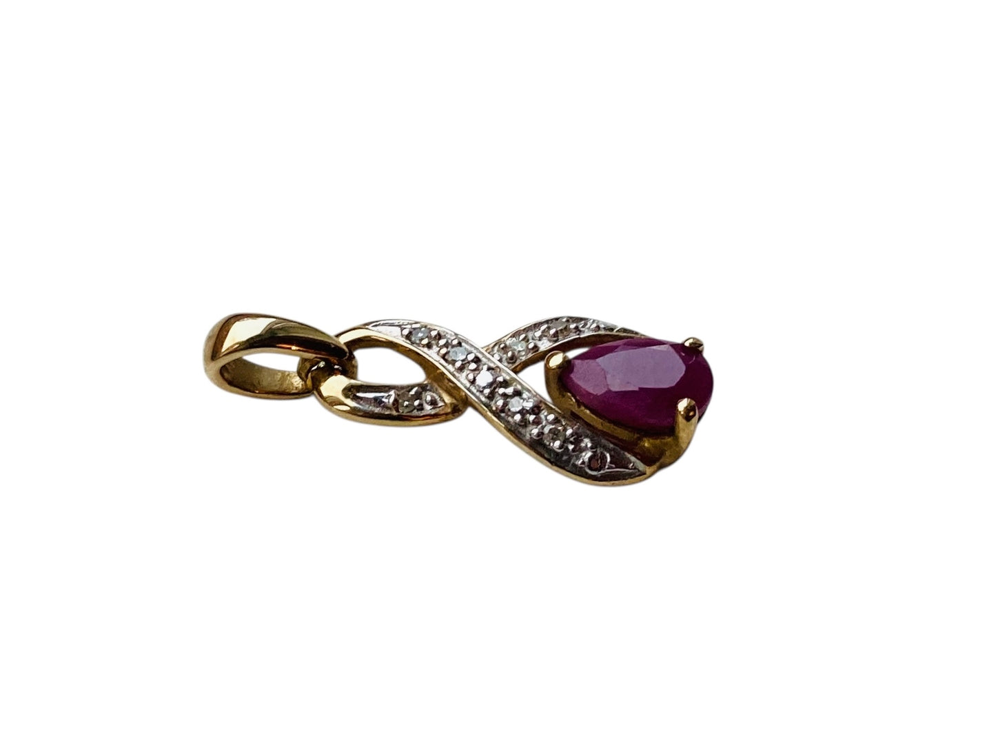 9ct Gold Ruby & Diamond Pendant