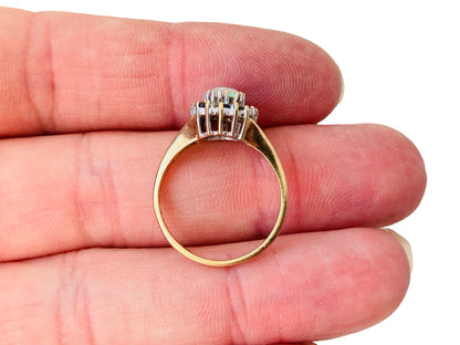 Vintage 9ct Gold Opal, Sapphire & Diamond Ring