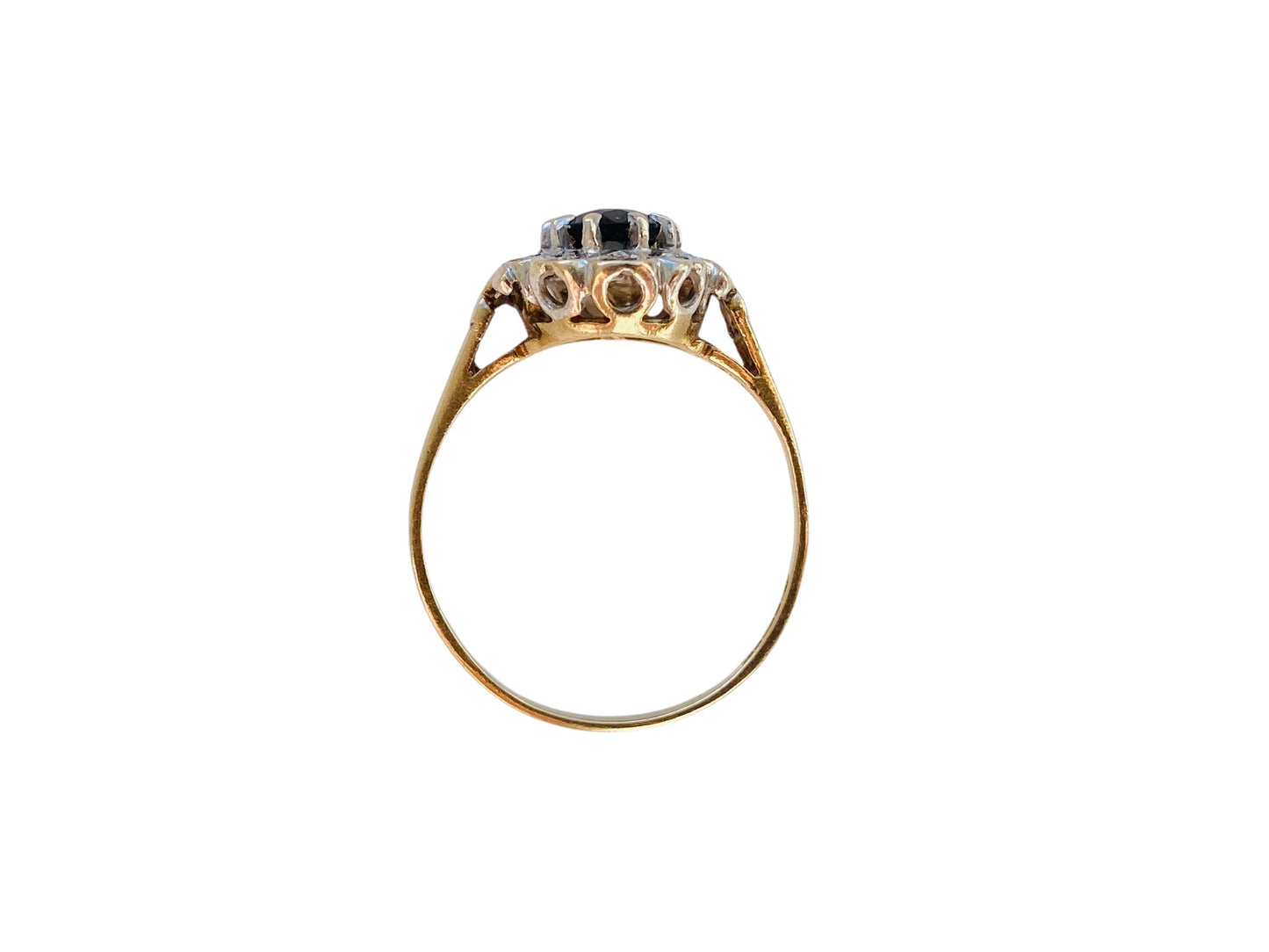 Vintage 9ct Gold Sapphire & Diamond Ring