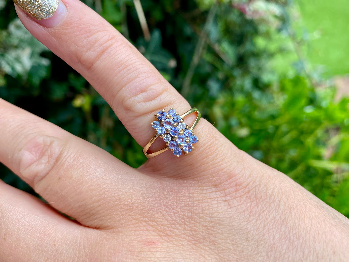 9ct Gold Tanzanite & Diamond Ring