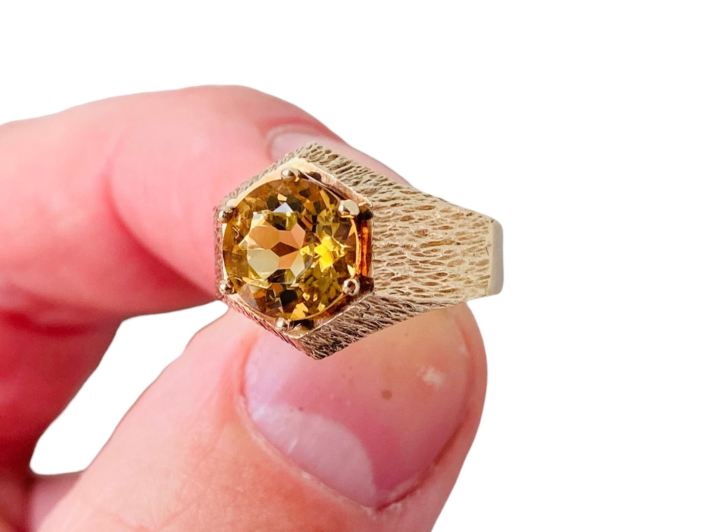 Vintage 9ct Gold Citrine Ring