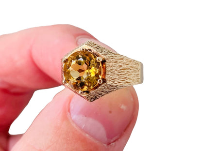 Vintage 9ct Gold Citrine Ring