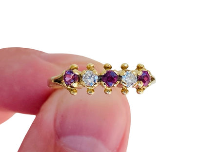 Vintage 18ct Gold Ruby & Diamond Ring