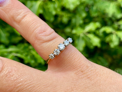 Vintage 18ct Gold Five-Stone Diamond Ring