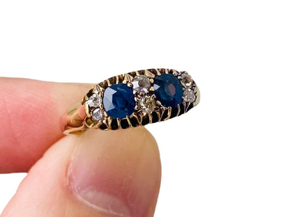 Antique 18ct Gold Sapphire & Diamond Ring