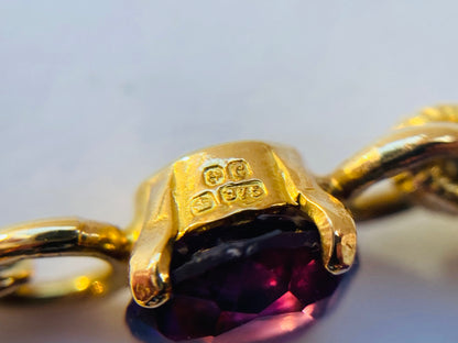 9ct Gold Amethyst Bracelet