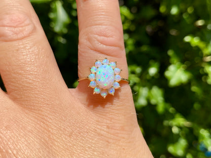 9ct Gold Synthetic Opal Ring