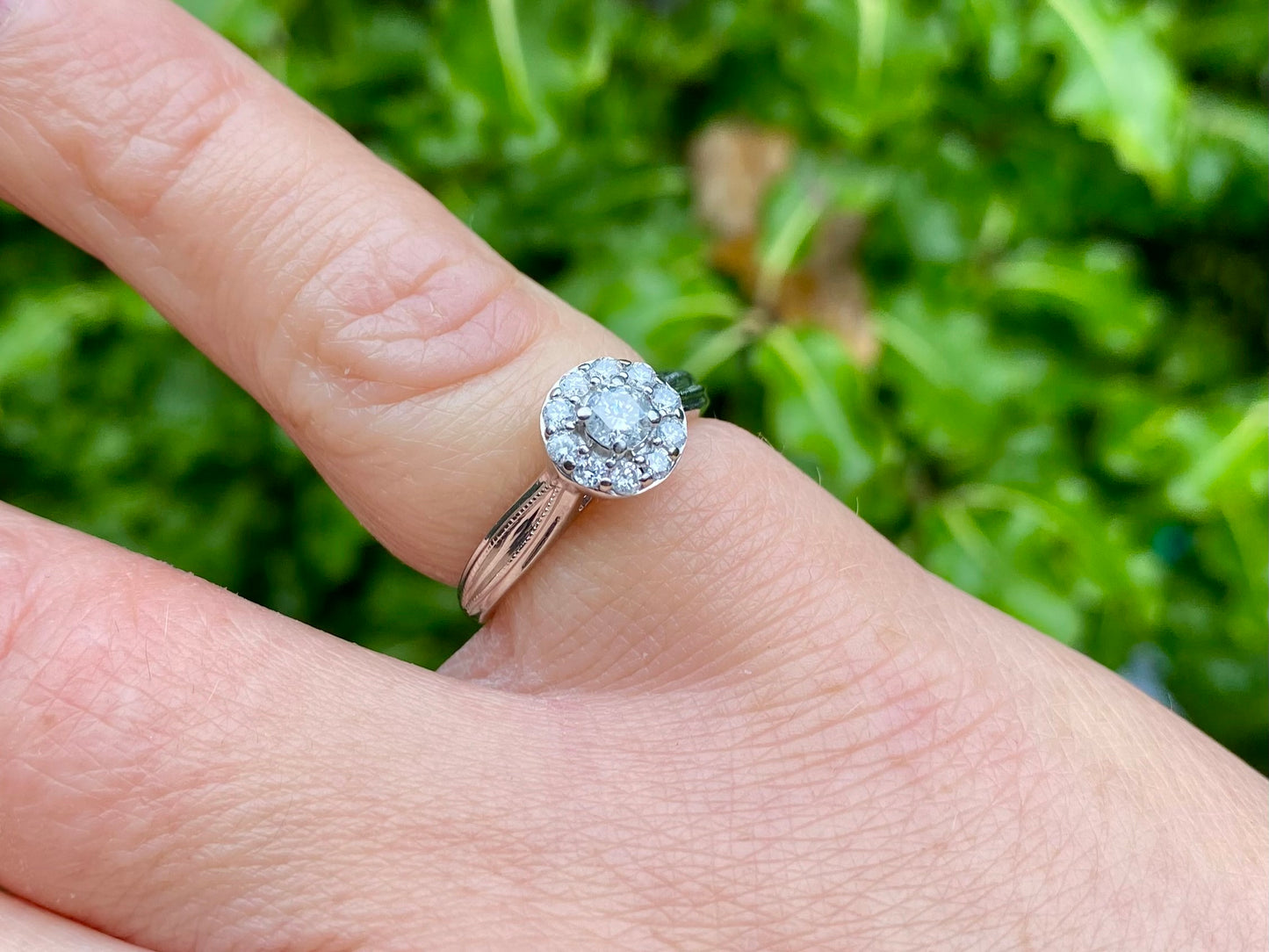 9ct Gold Diamond Halo Ring