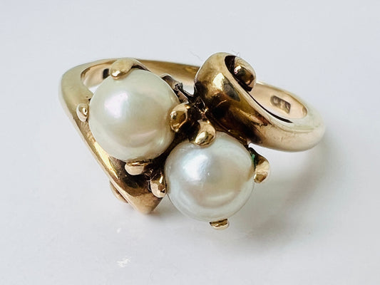 Vintage 9ct Gold Pearl Ring
