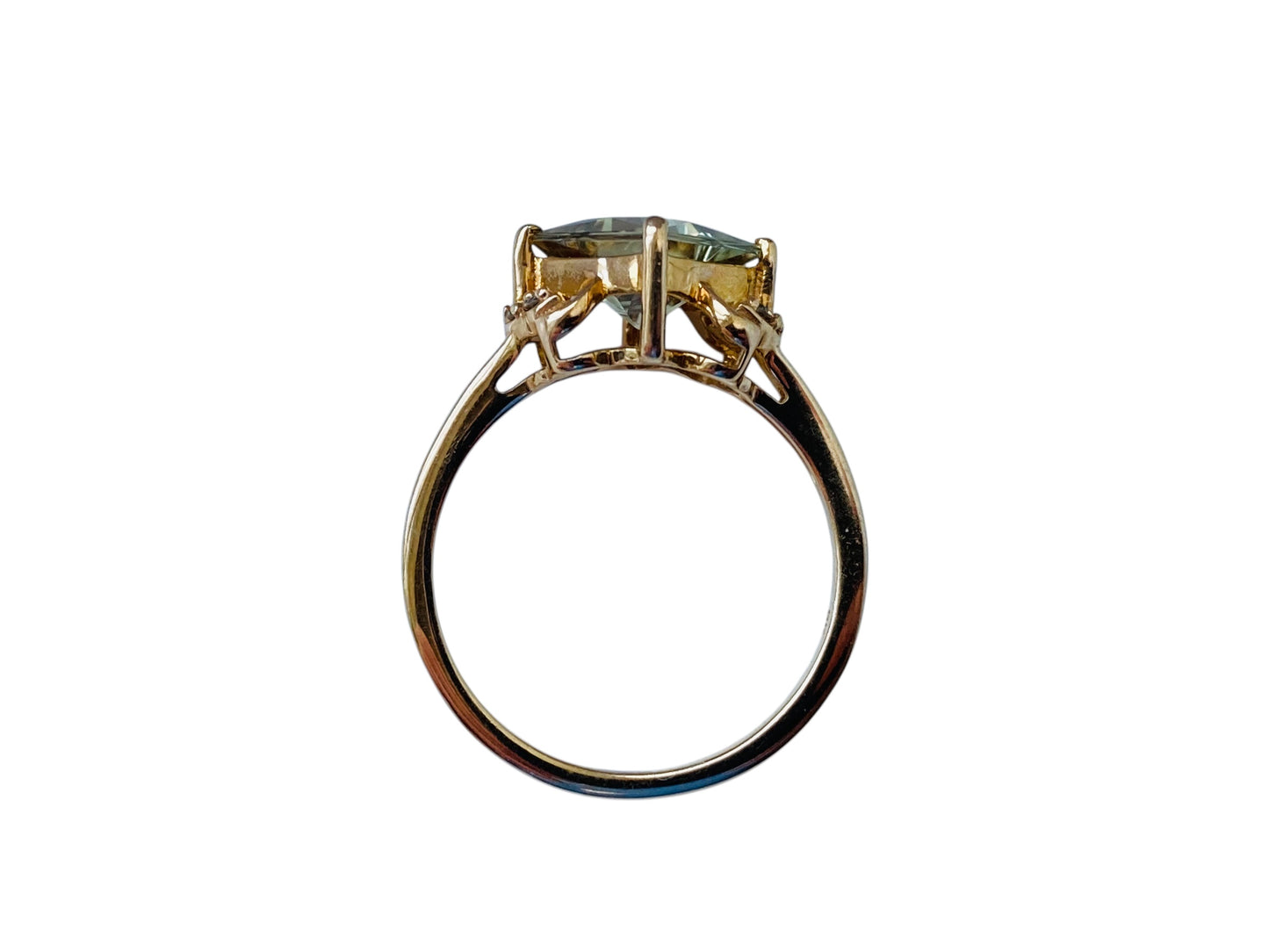 9ct Gold Csarite & Diamond Ring