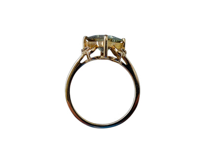 9ct Gold Csarite & Diamond Ring
