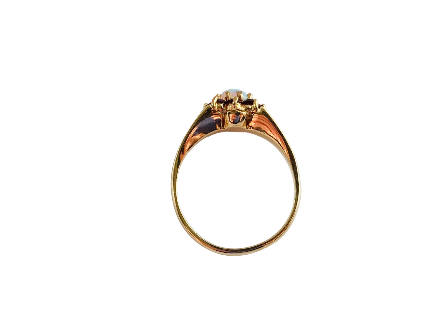 Vintage 9ct Gold Opal & Garnet Ring