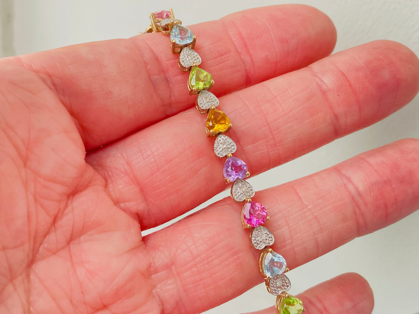 9ct Gold Multi Gemstone Bracelet