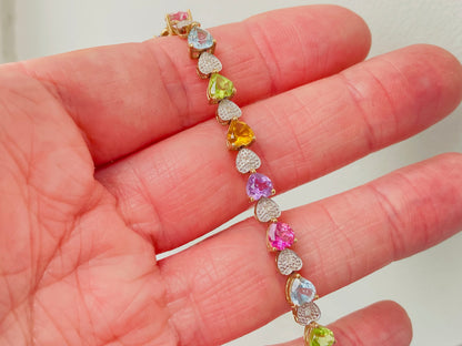 9ct Gold Multi Gemstone Bracelet