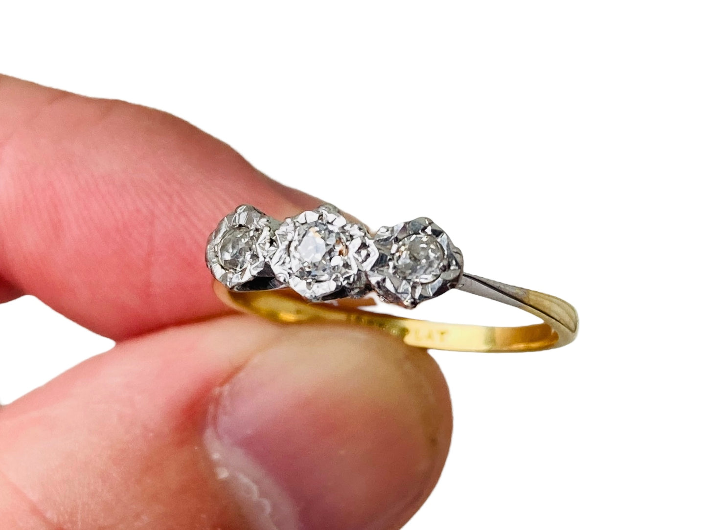 Antique 18ct Gold Three-Stone Diamond Ring