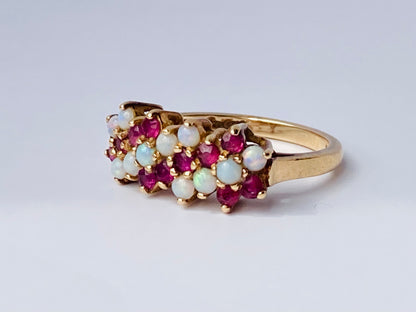 14ct Gold Ruby & Opal Ring