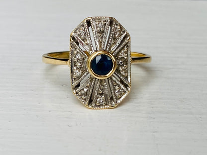 18ct Gold Sapphire & Diamond Ring