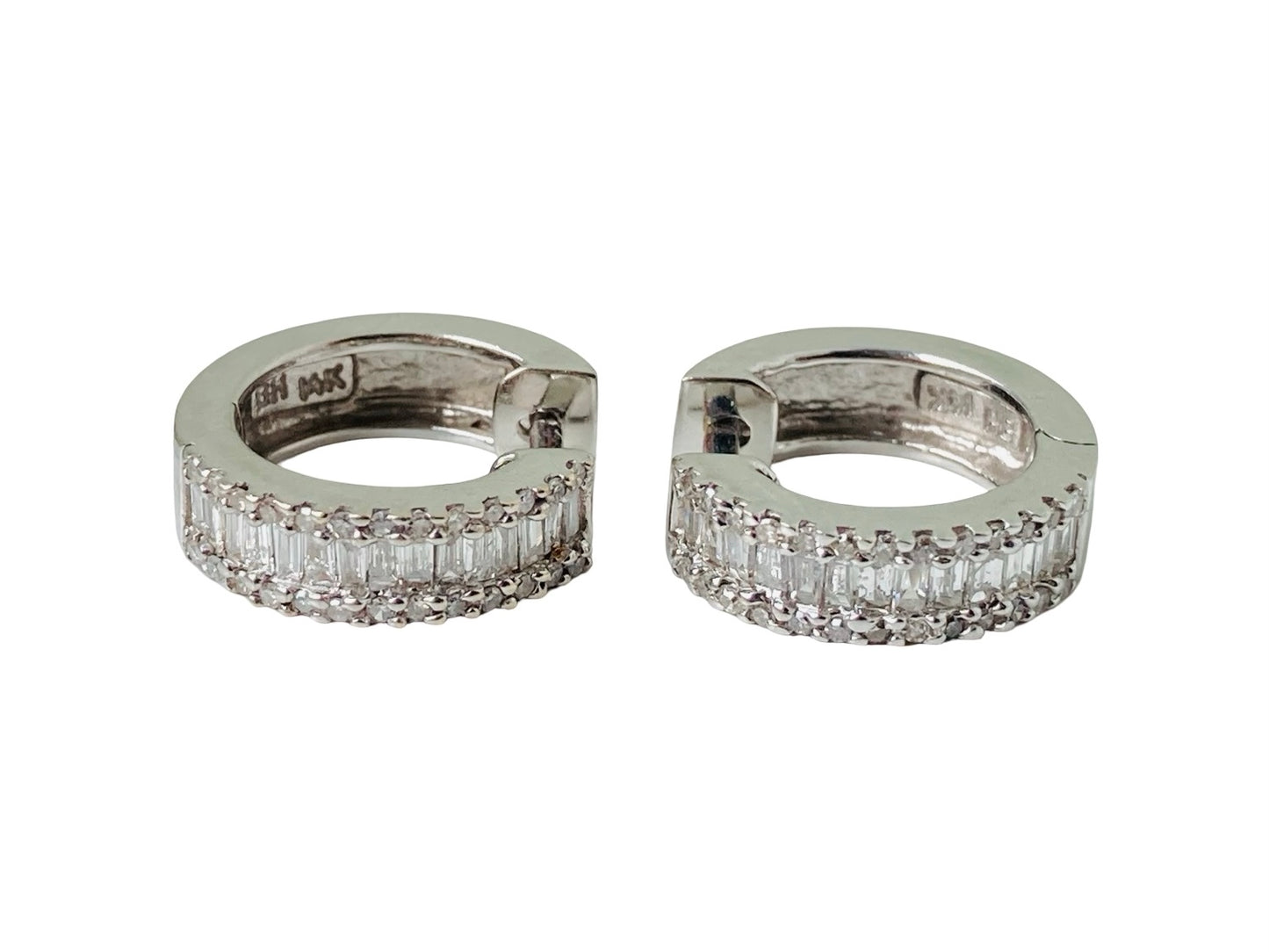 14ct Gold Diamond Hoop Earrings