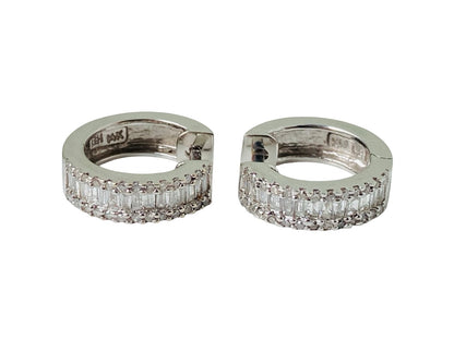 14ct Gold Diamond Hoop Earrings