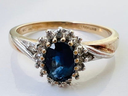 9ct Gold Sapphire & Diamond Ring