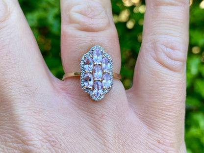 9ct Gold Morganite & Zircon Ring