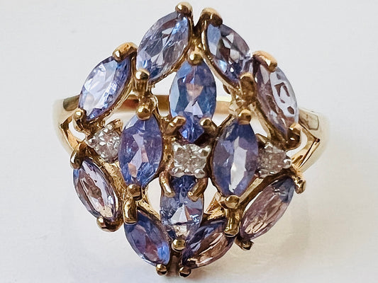 9ct Gold Tanzanite & Diamond Ring