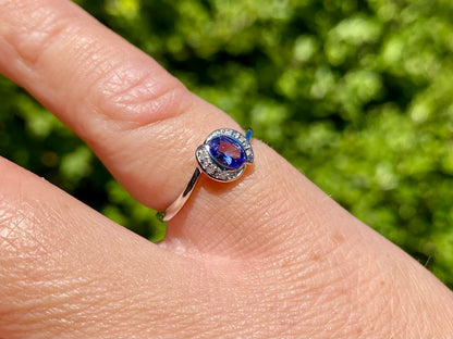 9ct Gold Tanzanite & Diamond Ring