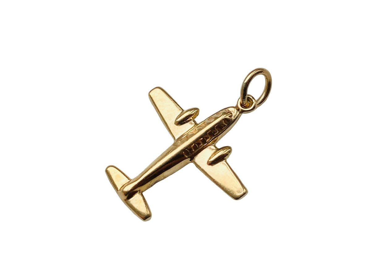Vintage 9ct Gold Aeroplane Pendant