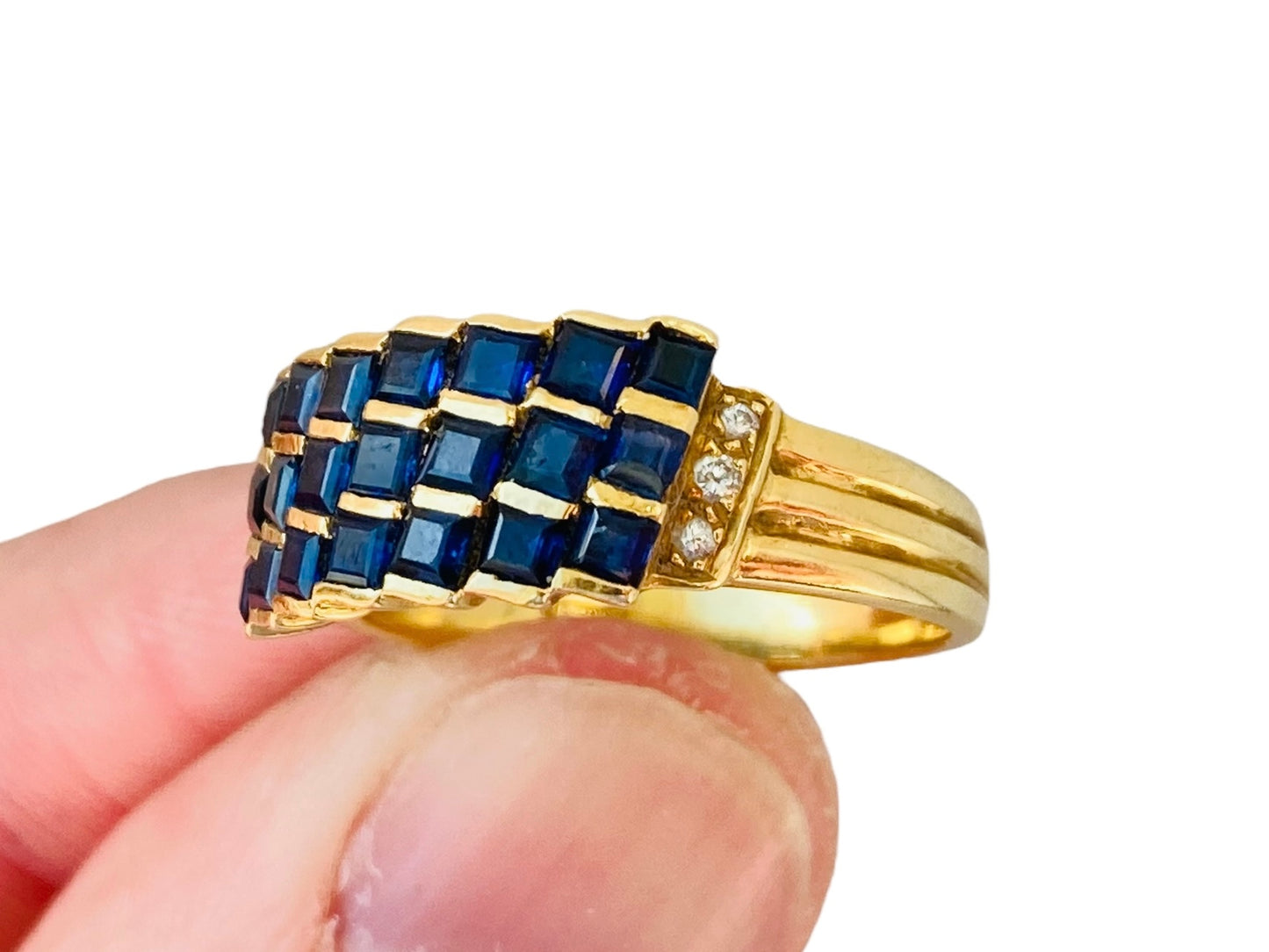 Vintage 18ct Gold Sapphire & Diamond Ring