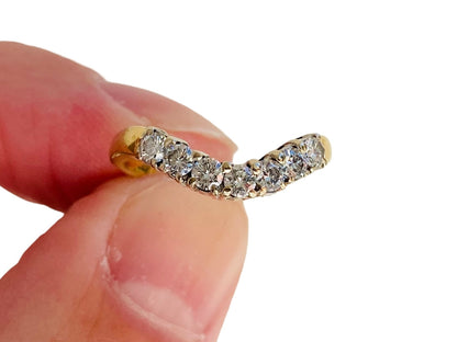 Vintage 18ct Gold Diamond Curve Ring