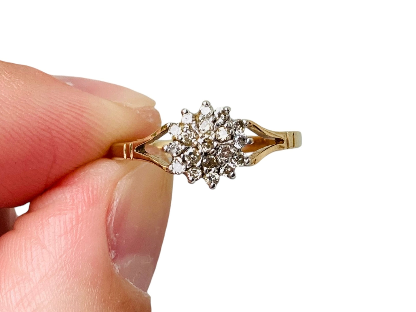 9ct Gold 0.25ct Diamond Cluster Ring