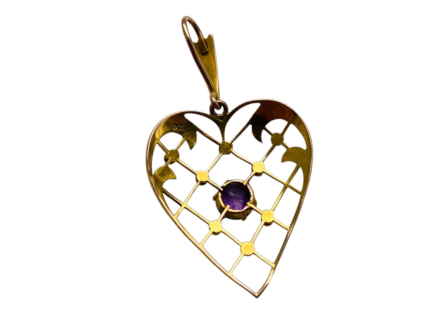 Antique 9ct Gold Amethyst Pendant