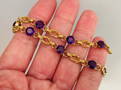 9ct Gold Amethyst Bracelet