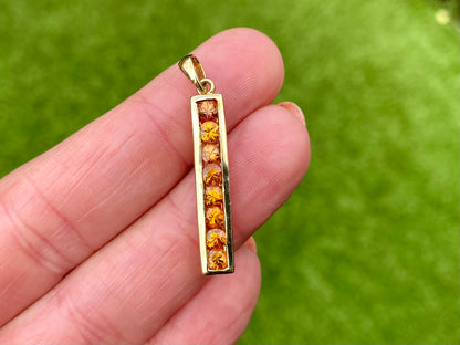9ct Gold Orange Sapphire Pendant