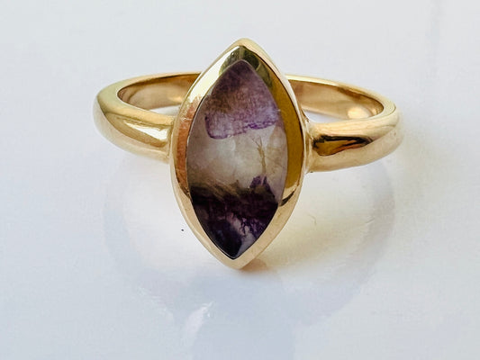 9ct Gold Blue John Ring