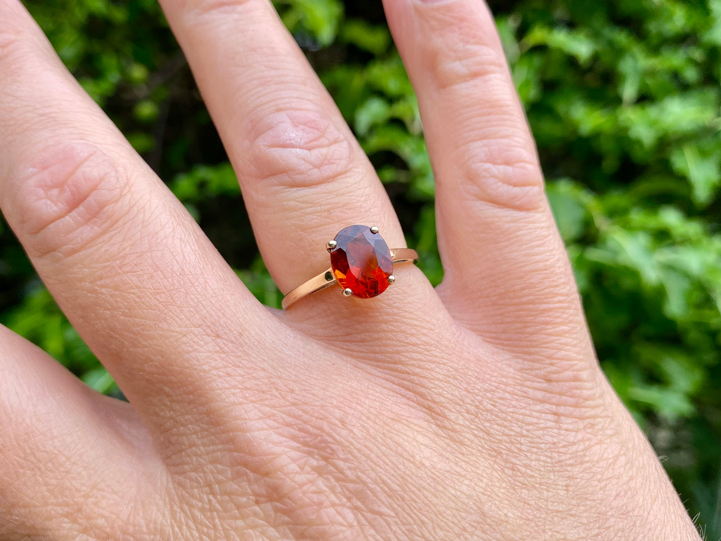 9ct Gold Hessonite Garnet Ring