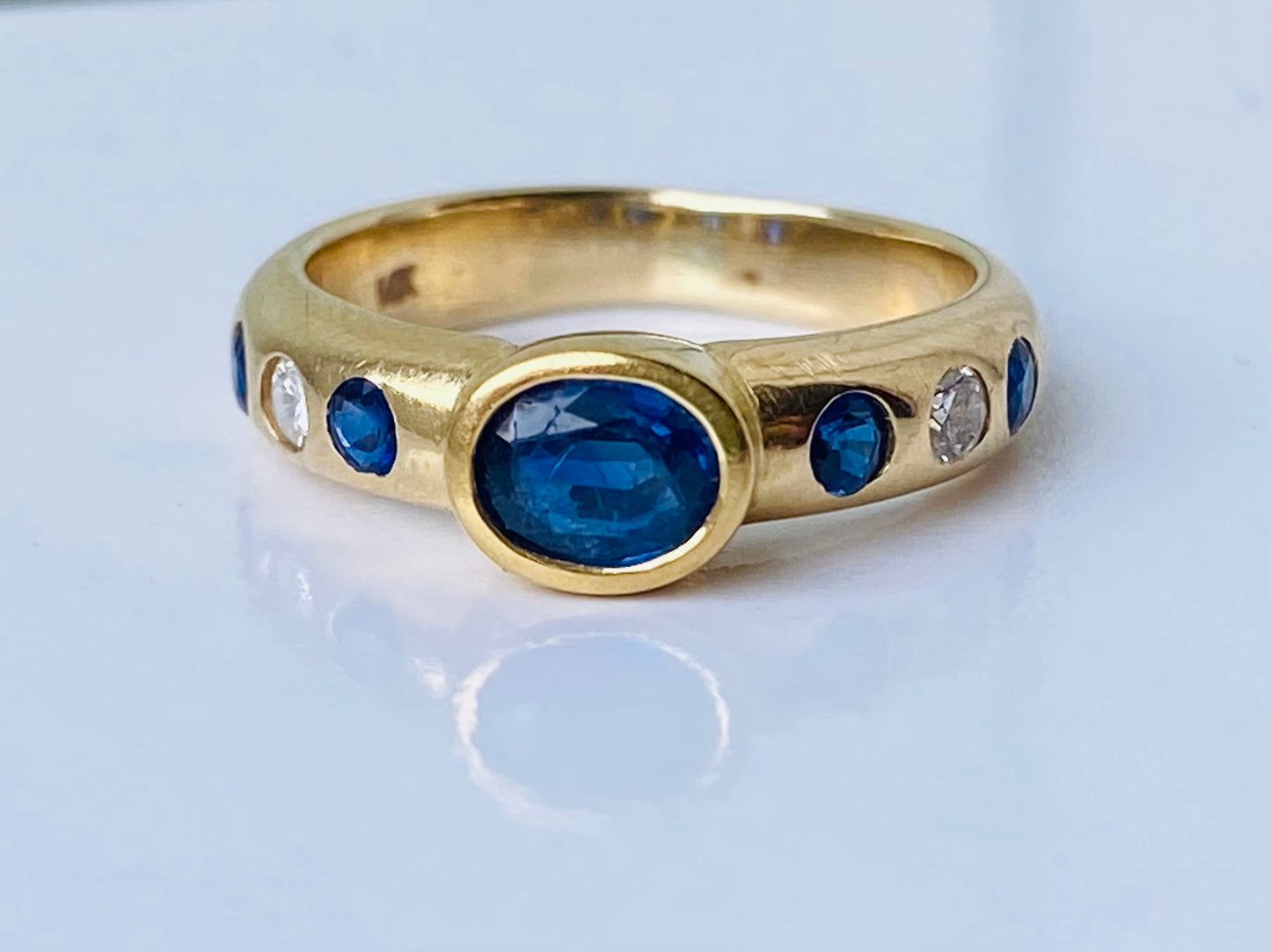 14ct Gold Sapphire & Diamond Ring