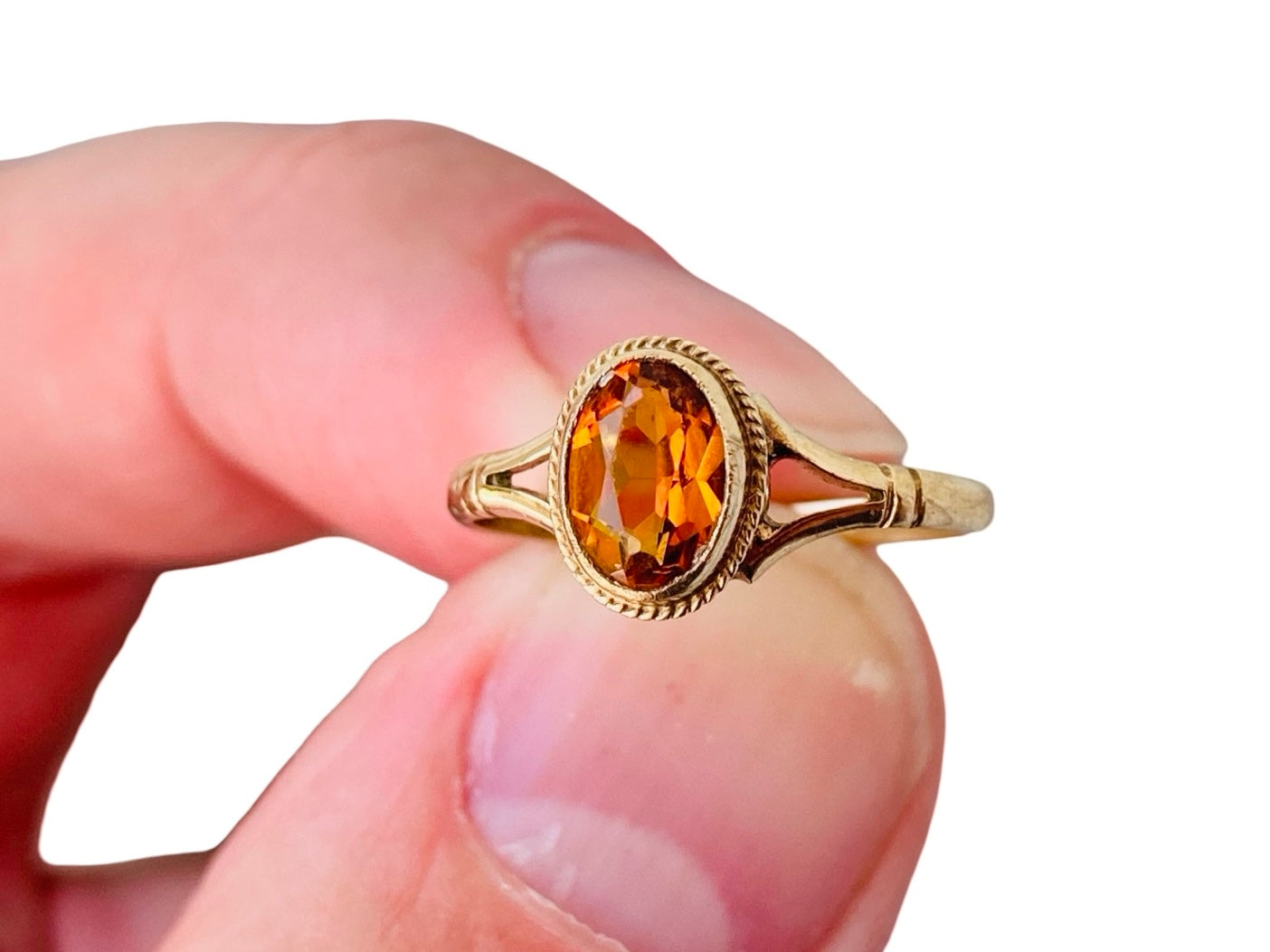 Vintage 9ct Gold Citrine Ring