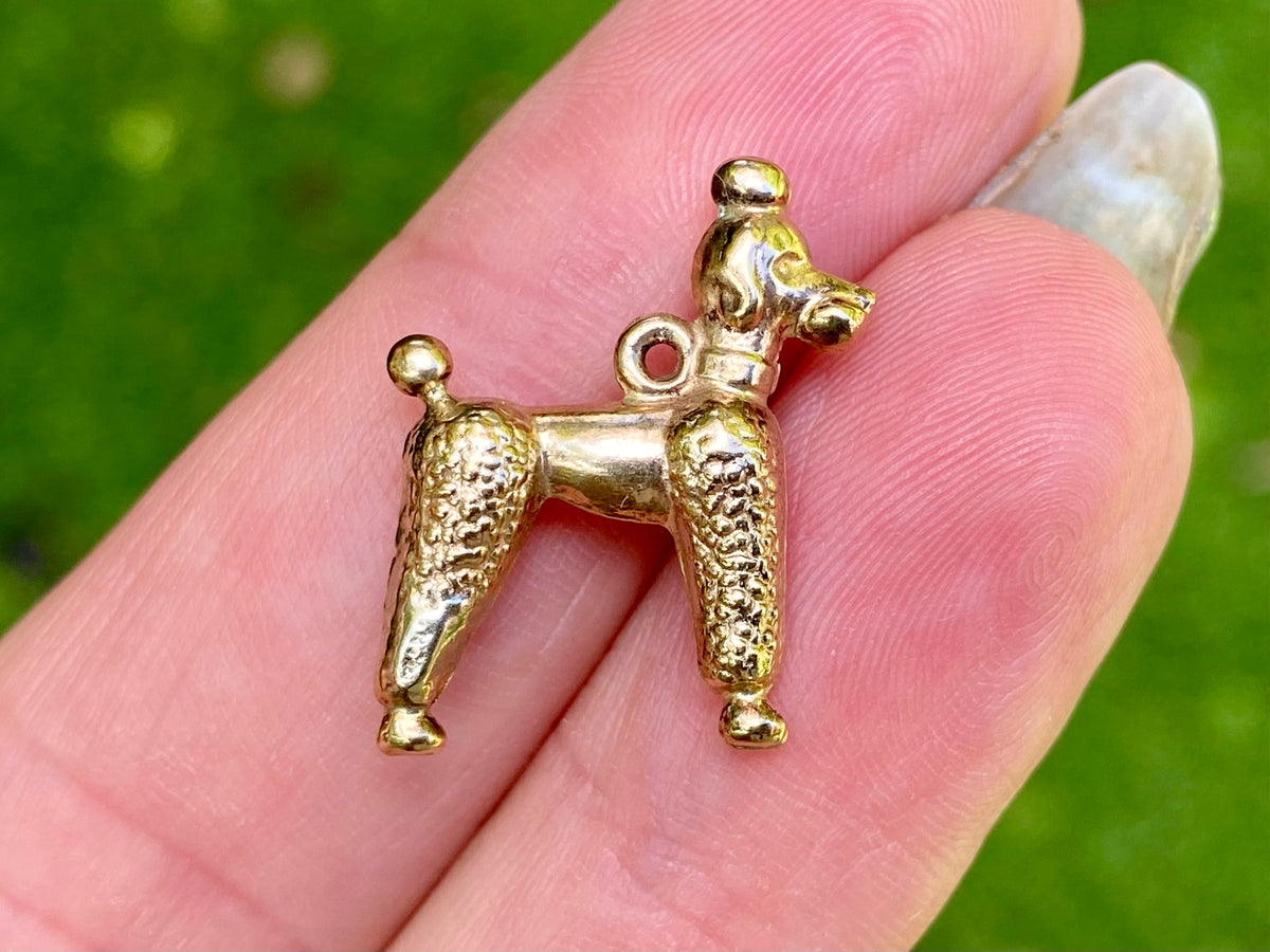 Vintage 9ct Gold Poodle Pendant or Charm