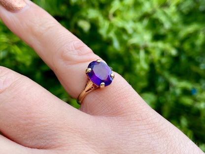 Vintage 9ct Gold Amethyst Ring
