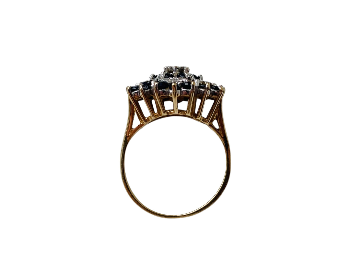 9ct Gold Sapphire & Diamond Cluster Ring