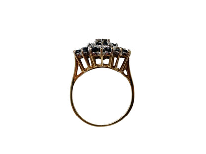 9ct Gold Sapphire & Diamond Cluster Ring