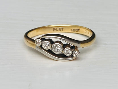 Antique 18ct Gold Five Stone Diamond Ring