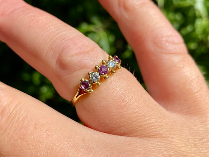Vintage 18ct Gold Ruby & Diamond Ring