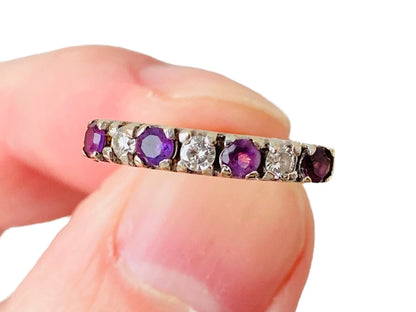 9ct Gold Amethyst & Diamond Ring