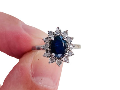 9ct Gold Sapphire & Diamond Ring