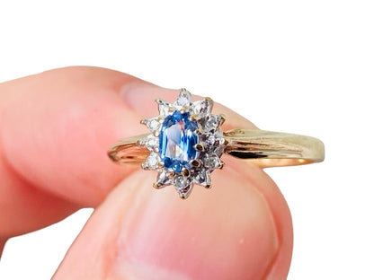 9ct Gold Sapphire & Diamond Ring