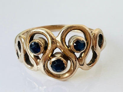 Vintage 9ct Gold Sapphire Ring